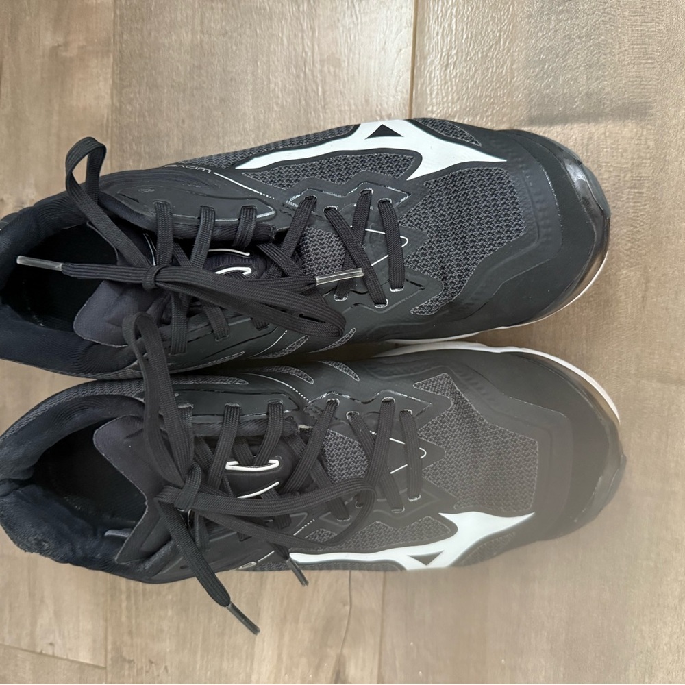 Mizuno Wave Lightning Z6 Volleyball Shoes Women 10 Black‎ White Low Top - Picture 6 of 16